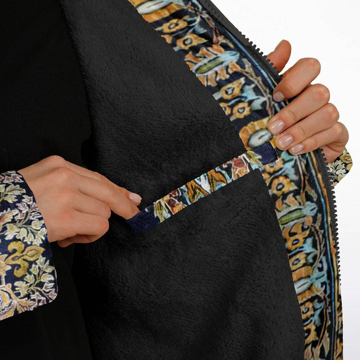 Classic Blue Persian Zipper Cloak | Recycled Performance Fleece | Manifestie