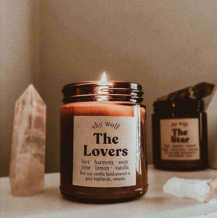 The Lovers Tarot Inspired Soy Candle | Rose, Lemon & Vanilla