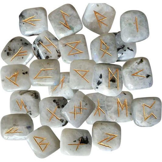 Rainbow Moonstone Rune Set | Elder Futhark Runes