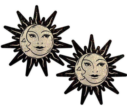 Sunburst Sun & Moon Pasties | Celestial Festival Embellishment