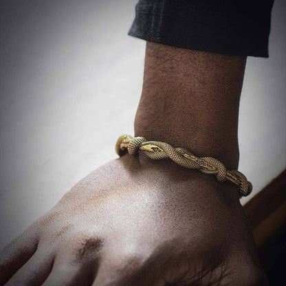 Snake Cuff | Brass with Sterling Silver & Zircon | Coppertist.Wu