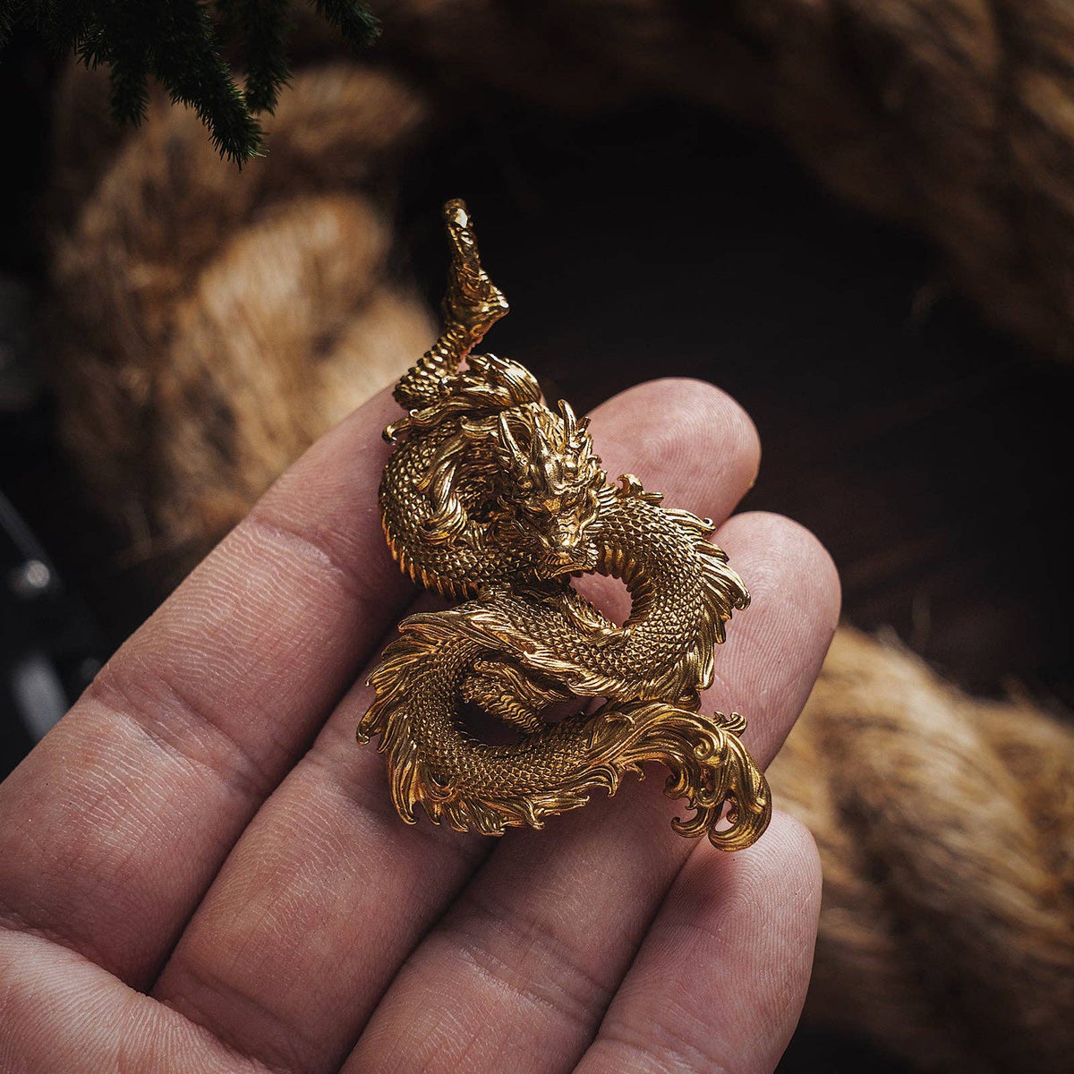 Oriental Dragon Pendant | Solid Brass | Coppertist.Wu