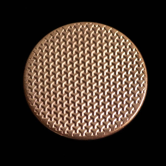 Textured Worry Stone - Raw Copper - Geometric Pattern Copper