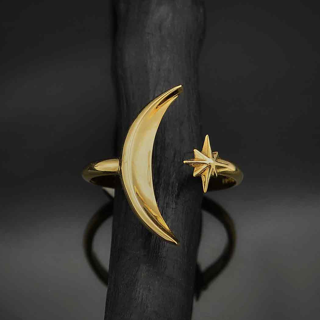 Moon & Star Ring | Recycled Sterling Silver