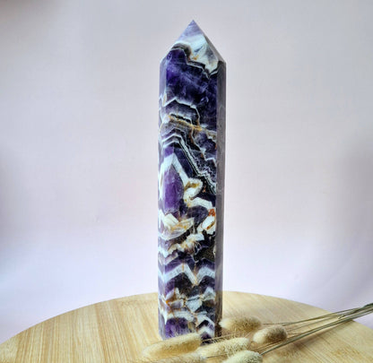 Dream Chevron Amethyst Tower | Crystal for Intuition & Dreamwork