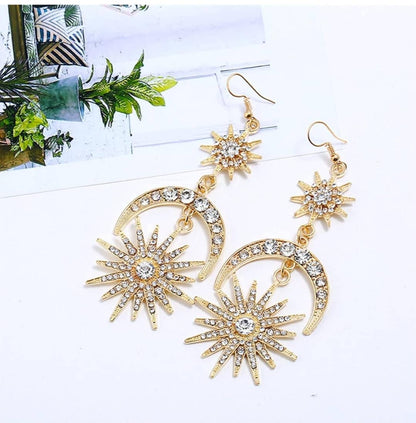 Mary Goddess Crown & Earring Set | Celestial Pearl Halo Embellishment