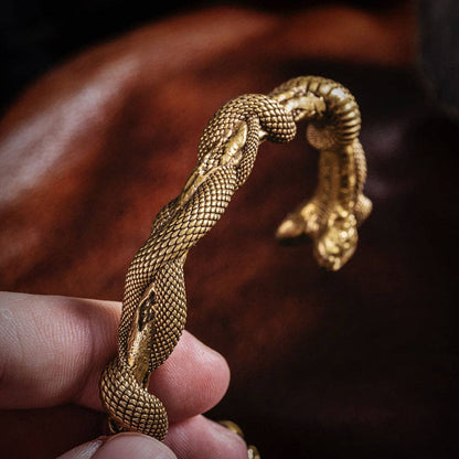 Snake Cuff | Brass with Sterling Silver & Zircon | Coppertist.Wu
