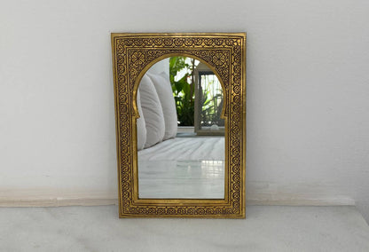 Moroccan Brass Mirror | Hand Embossed Decorative Mirror