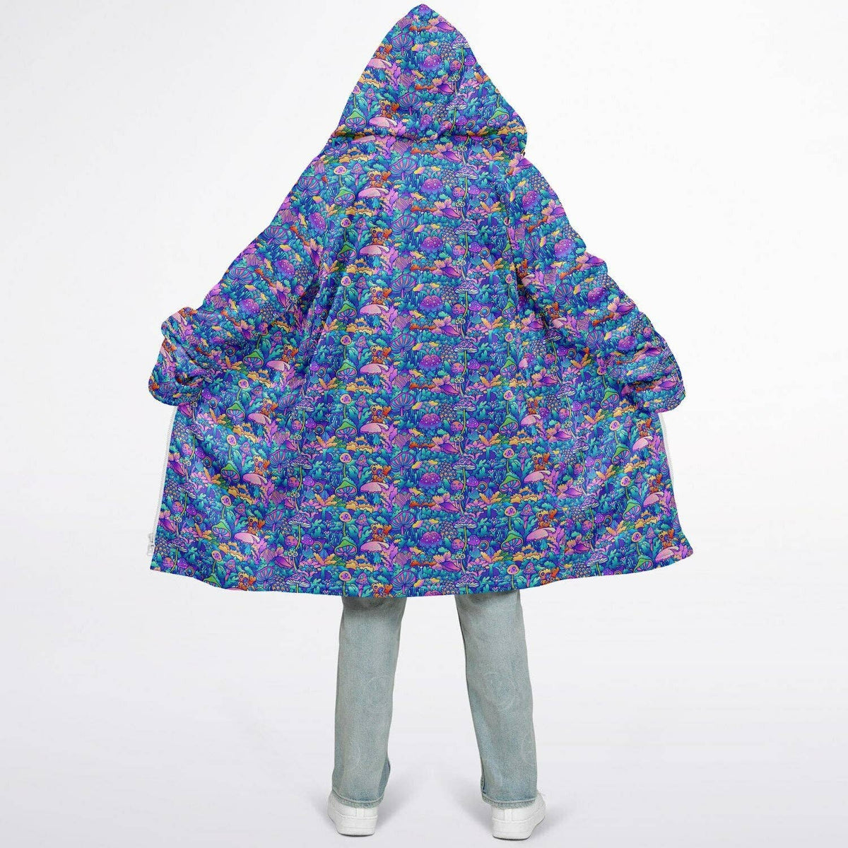 Psychedelic Mushrooms Zipper Cloak | Recycled Performance Fleece | Manifestie