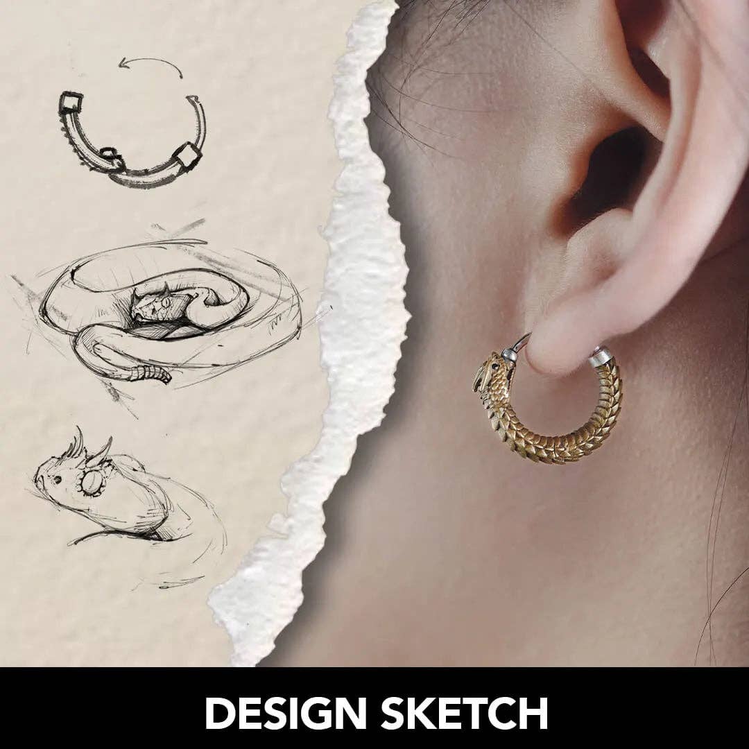 Ouroboros Snake Earrings | Coppertist.Wu