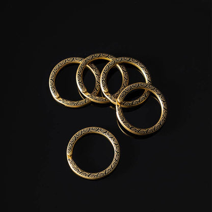 Ouroboros Key Ring | Brass with Enamel Accents | Coppertist.Wu