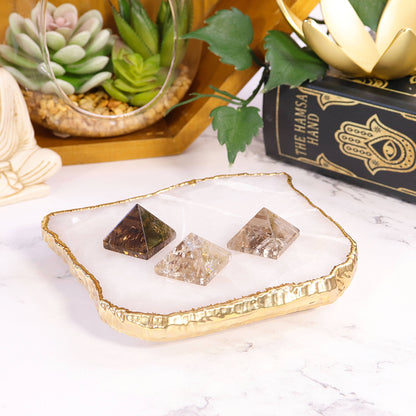Smoky Quartz Mini Pyramid | Sacred Geometry Meditation Tool