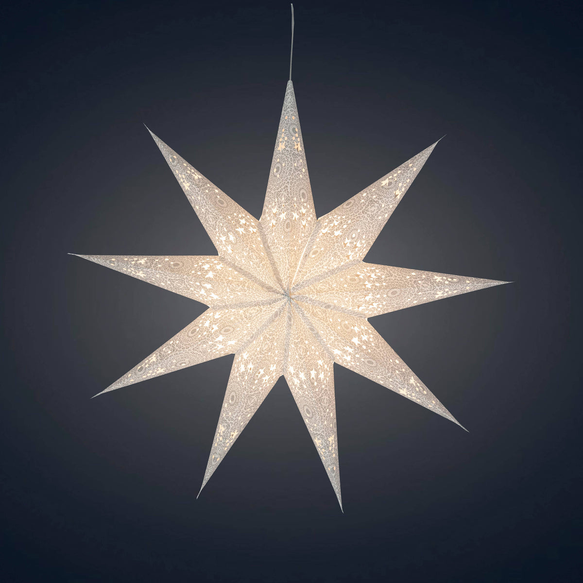 Hrim | 9 Point 25" White w/ Glitter | Paper Star Light