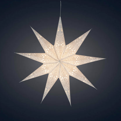 Hrim | 9 Point 25" White w/ Glitter | Paper Star Light
