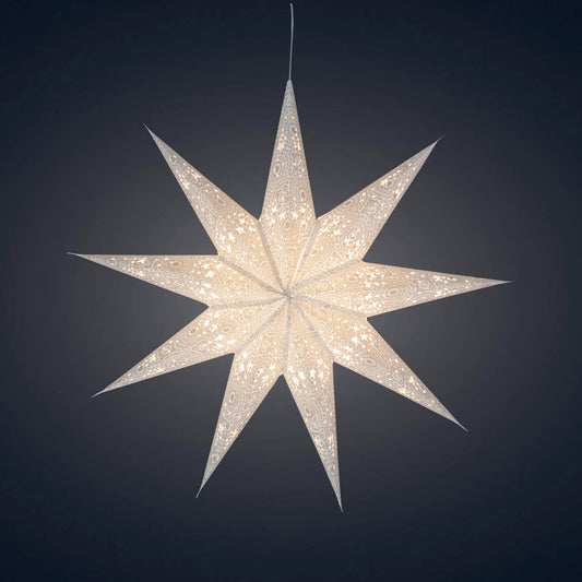 Hrim | 9 Point 25" White w/ Glitter | Paper Star Light