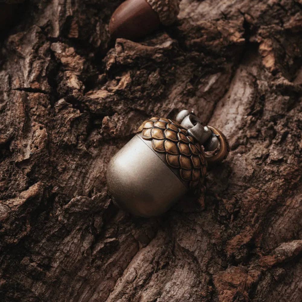 Acorn Capsule Pendant | Brass & White Bronze | Coppertist.Wu