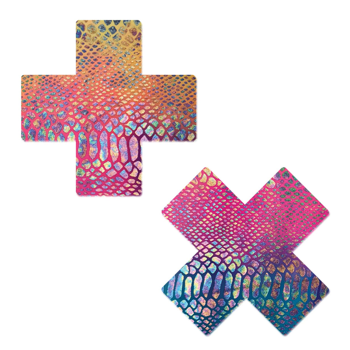 Neon Rainbow Snake Print X Pasties | Festival Body Embellishment