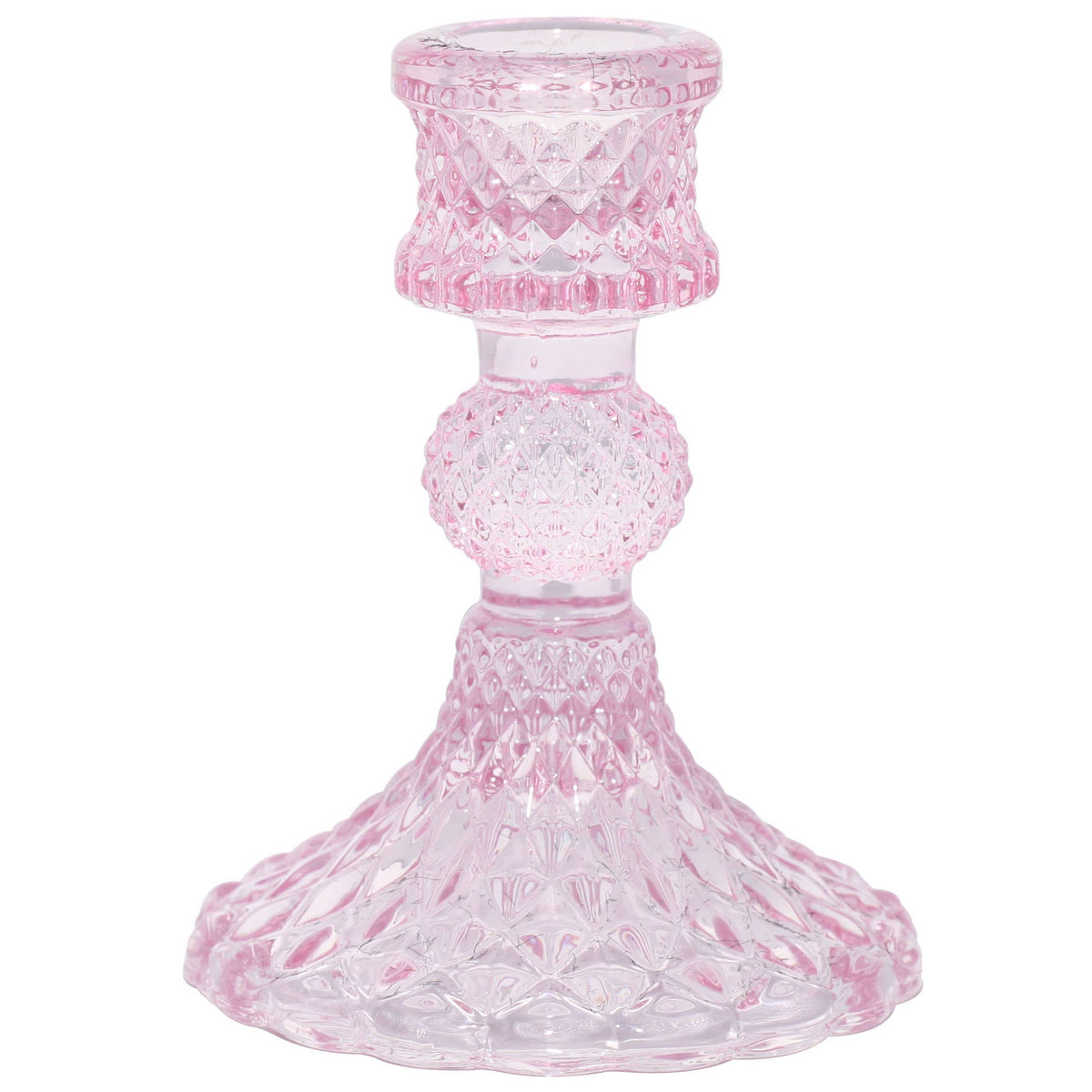 Baby Bella Candle Holder | Pink Glass & Vintage Form