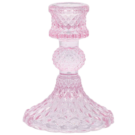 Baby Bella Candle Holder | Pink Glass & Vintage Form
