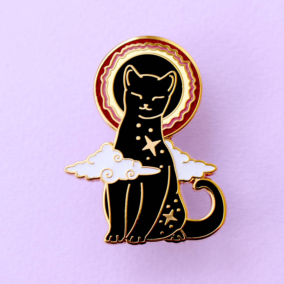 Solar Eclipse Cat Enamel Pin | Cosmic Cats Collection