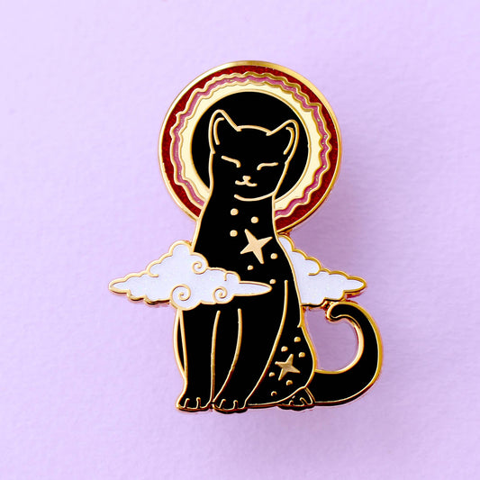 Solar Eclipse Cat Enamel Pin | Cosmic Cats Collection