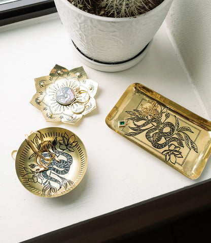 Saanp Snake Catchall Tray | Brass Symbolic Storage Tray