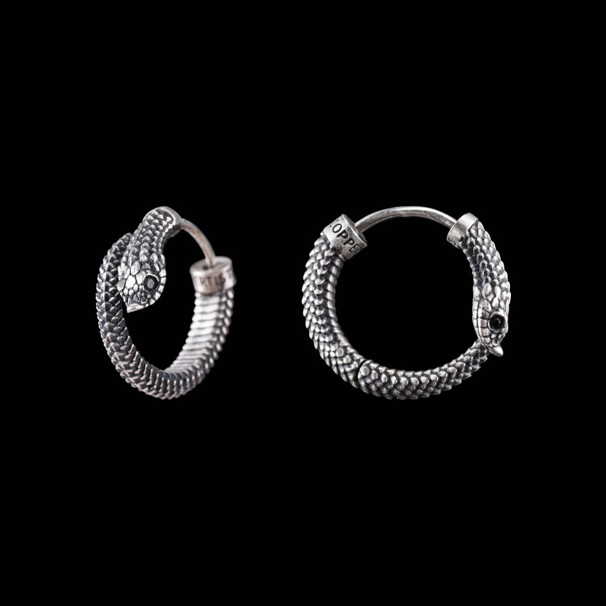 Hognose Snake Hoop Earrings | Curious Serpent Hoops | Coppertist.Wu