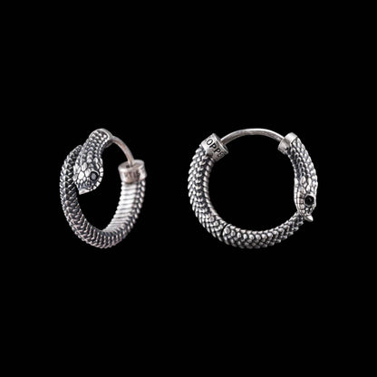 Hognose Snake Hoop Earrings | Curious Serpent Hoops | Coppertist.Wu