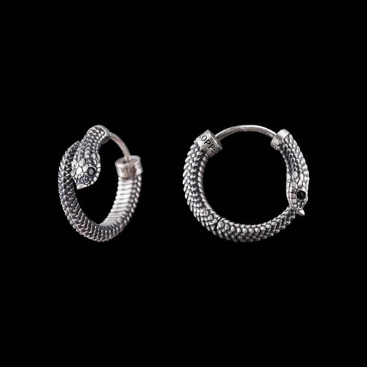 Hognose Snake Hoop Earrings | Curious Serpent Hoops | Coppertist.Wu