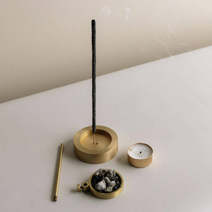 Brass Resin Incense Burner | Satin Brass