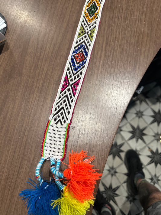 White Beaded Hat Band