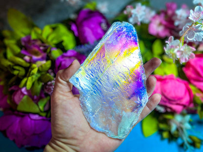 Raw Aura Selenite from USA | Iridescent Cleansing Crystal