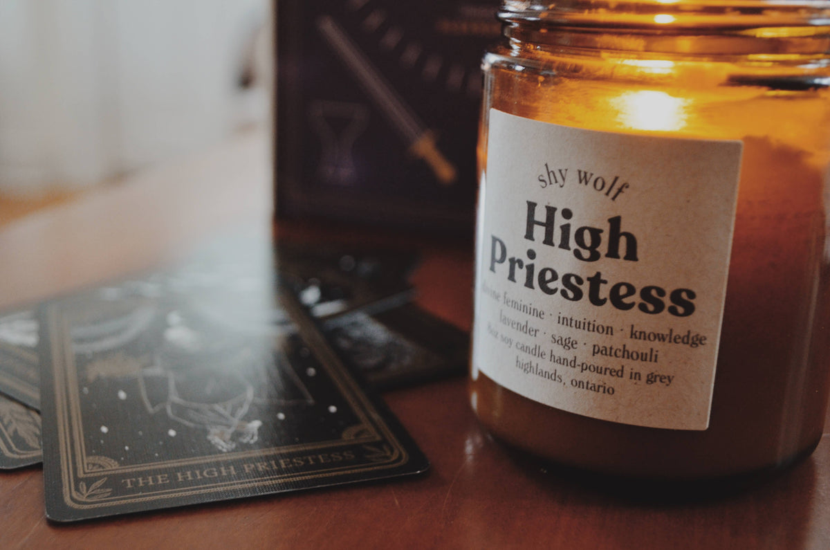 The High Priestess Tarot Inspired Soy Candle | Lavender, Sage & Patchouli