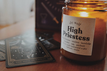 The High Priestess Tarot Inspired Soy Candle | Lavender, Sage & Patchouli