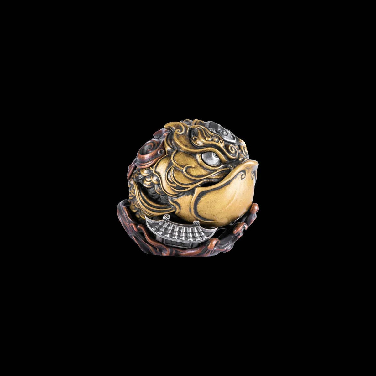Mini Koi Fish Statue | Brass, Copper & Oxidized Silver | Coppertist.Wu