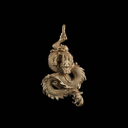Oriental Dragon Pendant | Solid Brass | Coppertist.Wu