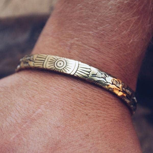 Light Waves Cuff | Men, Handcrafted Metal | Bahgsu Jewels