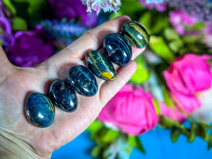 Blue Tiger's Eye Tumbled Stone | Stone of Protection & Insight