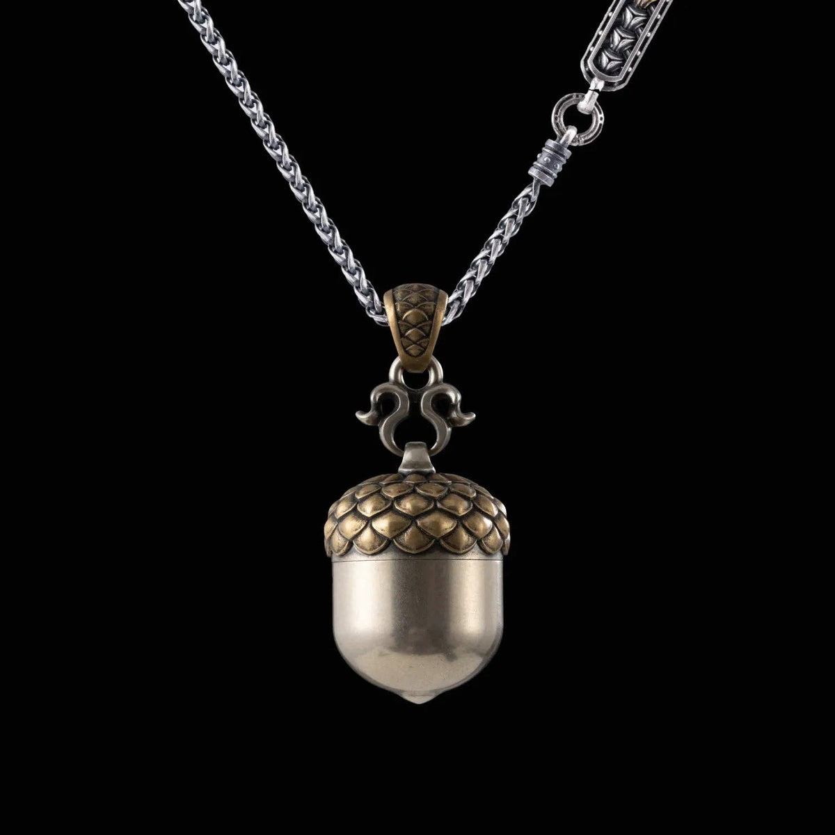 Acorn Capsule Pendant | Brass & White Bronze | Coppertist.Wu