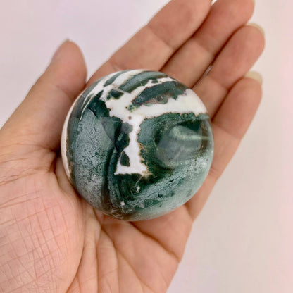 Green Sardonyx Sphere | Crystal for Good Fortune & Strength