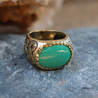 Xavier Rudd Collaboration Ring | Turquoise, Brass | Bahgsu Jewels