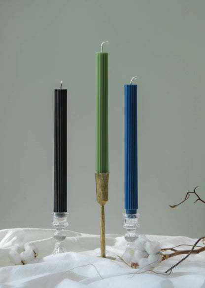 Ribbed Taper Candle | Beeswax & Soy Blend
