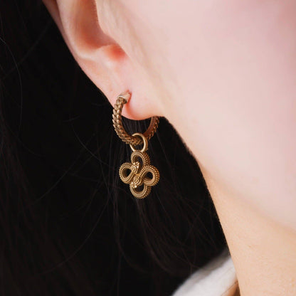 Double Snake Hoop Earrings | Brass | Coppertist.Wu