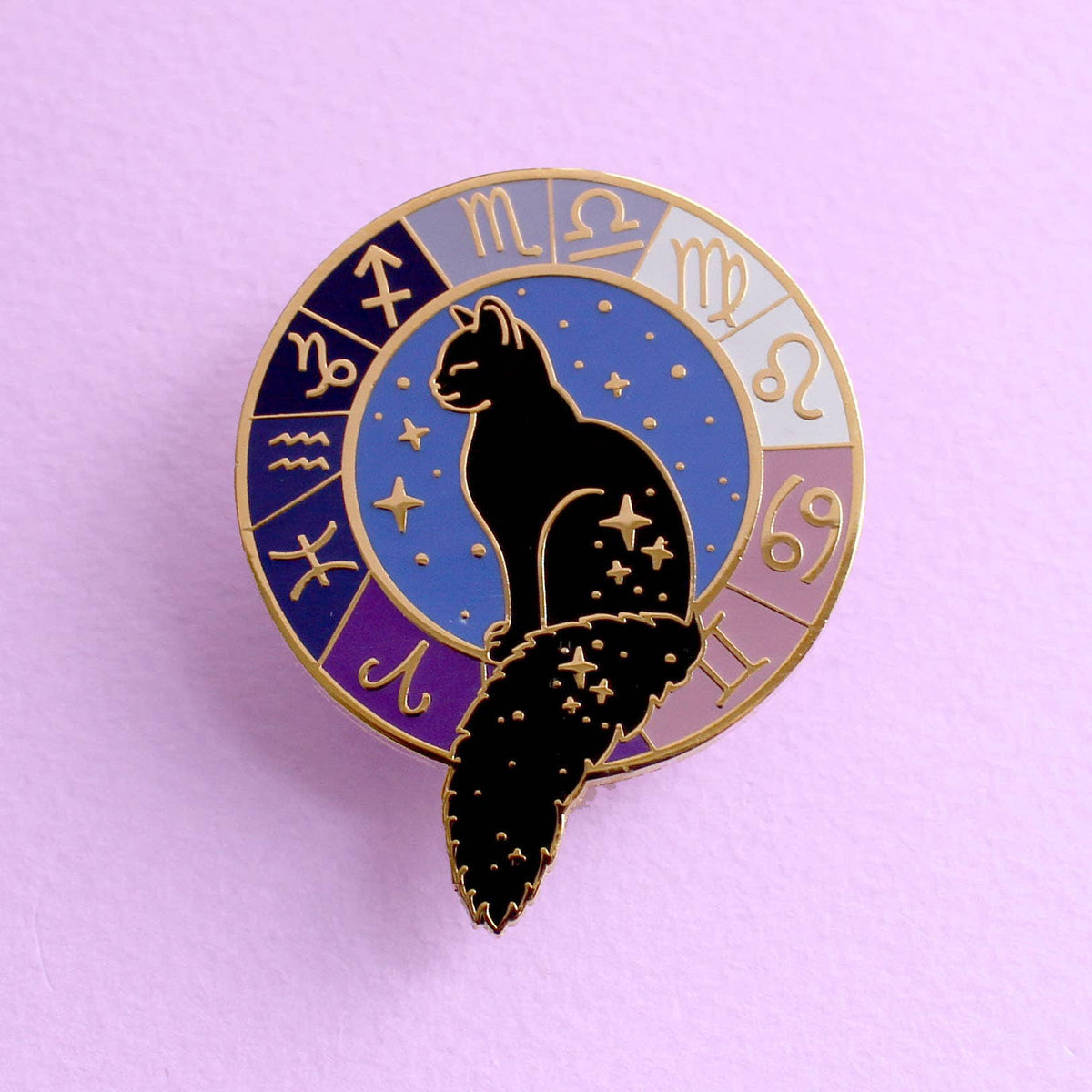 Zodiac Cat Enamel Pin | Astrology Cat Pin