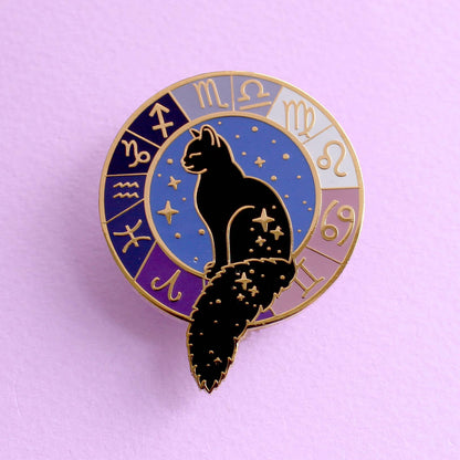 Zodiac Cat Enamel Pin | Astrology Cat Pin
