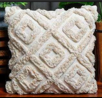 June Tufted Pillow | Ivory Geometric Cushion Cover