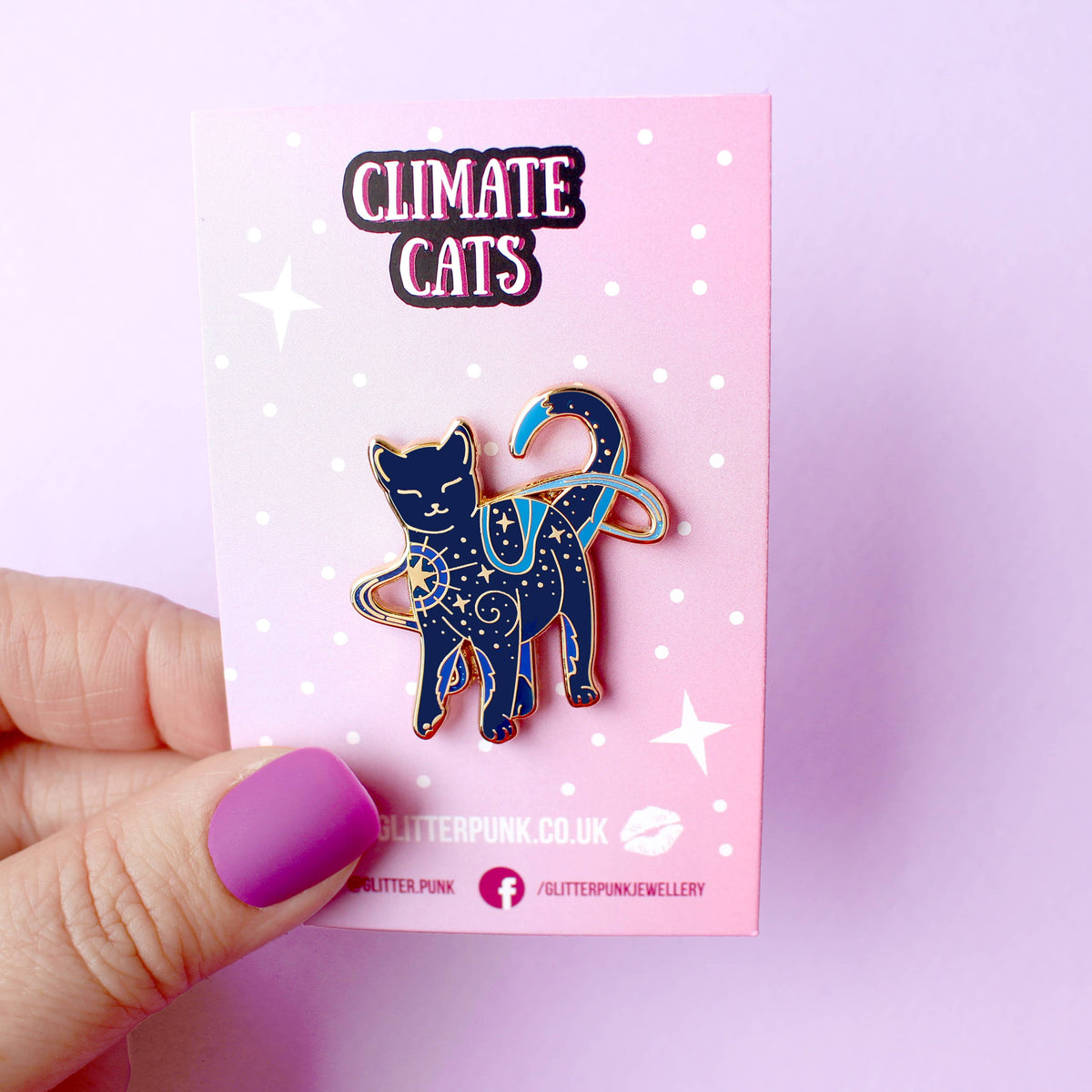 Star Cat Enamel Pin | Celestial Cat Hard Enamel Pin