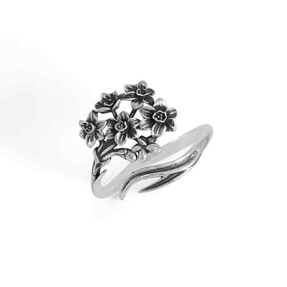 Birth Flower Rings | Sterling Silver Adjustable