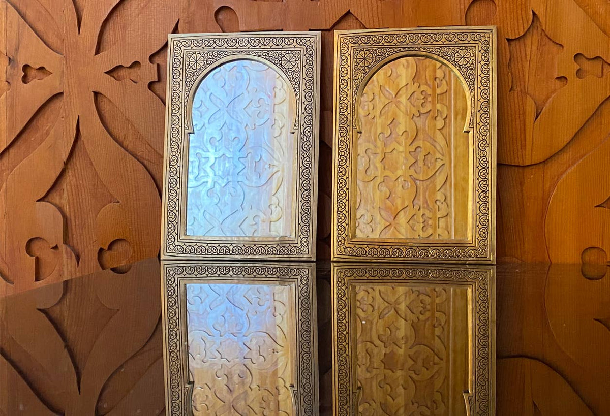 Moroccan Brass Mirror | Hand Embossed Decorative Mirror