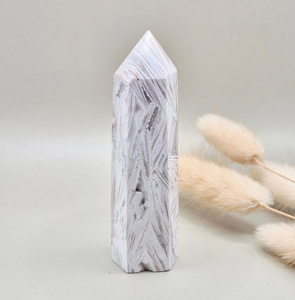 Gemstone Druzy Mexican Agate Tower 8–10 cm